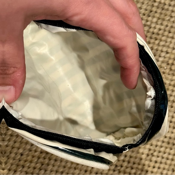 Women’s Striped Travel Cosmetic Case/Bag & Matching Lipstick Holder w/ Mirror - Picture 5 of 16